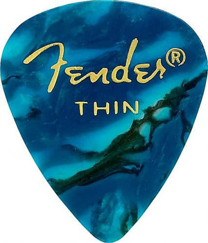 Fender 351 Shape Premium Picks, 12 Pack, Ocean Turquoise, Thin