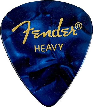 Fender Premium Celluloid 351 Shape Pack of 12 Guitar Picks, Heavy .038” / .97mm, Blue Moto