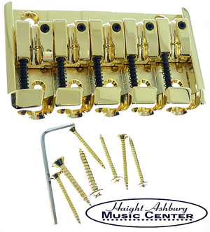 Ibanez 2BB4ACA028 - B305 5 String Bass Bridge, Gold Ibanez 2BB4ACA028 - B305 5 String Bass Bridge, Gold