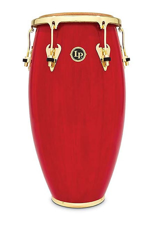 Latin Percussion M752S-RW Matador Wood 11 3/4  Conga Drum, Red Comfort Curve Gold Hardware