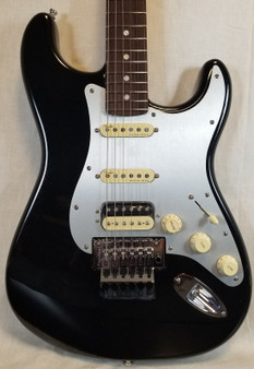 Fender American Ultra Luxe Stratocaster Floyd Rose HSS Electric Guitar, Mystic Black, W/Hard Case