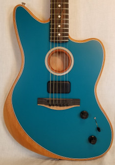 Fender American Acoustasonic Jazzmaster Acoustic Electric Guitar, Ocean Turquoise, Ebony Fingerboard W/Bag