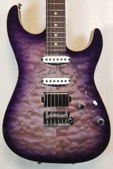 Anderson Drop Top Even-Taper, SC1 SC1 HC2 PU Electric Guitar, Abalone to T-Purple Burst with Binding W /Case