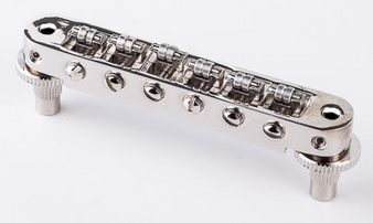 TonePros TP6R Nashville Style Tunematic Roller Guitar Bridge, Nickel