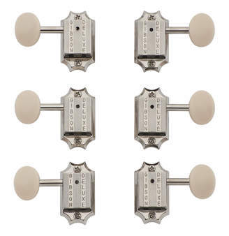 Gibson PMMH-060 Deluxe Vintage White Button Nickel Tuning Machine Set