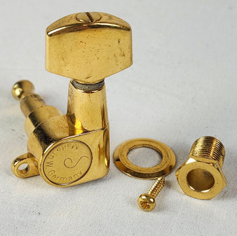Pre Owned Vintage Schaller M6G Mini Treble Side Gold Guitar Tuners, Made in W.Germany