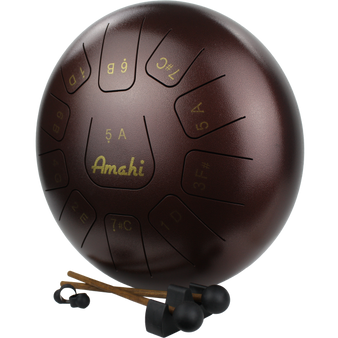 Amahi KLG12-11BZ Steel Tongue Drum, 12 Inch Bronze