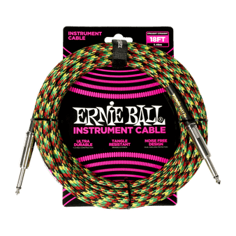 Ernie Ball Braided Instrument Cable Straight/Straight 18ft - Good Vibrations