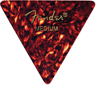 Fender Pack of 12 Classic Celluloid Medium 355 Shape Large Triangle Guitar Picks, Shell Fender Pack of 12 Classic Celluloid Medium 355 Shape Large Triangle Guitar Picks, Shell