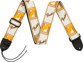 2" Guitar Strap, with Monogram, White, Brown & Yellow 099-0683-000