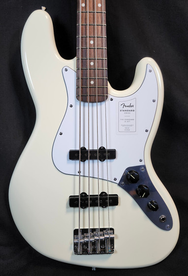 Fender Standard Jazz Bass, Laurel Fingerboard, White Pickguard, Olympic White