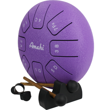 Amahi KLG6PU Steel Tongue Drum, 6 Inch Purple