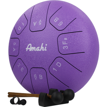 Amahi KLG10PU Steel Tongue Drum, 10 Inch Purple