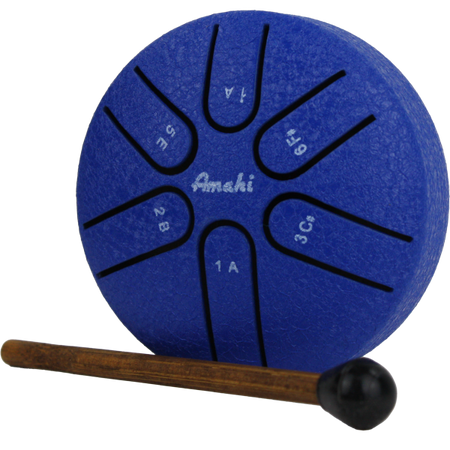 Amahi KLG3BL Steel Tongue Drum, 3 Inch Blue