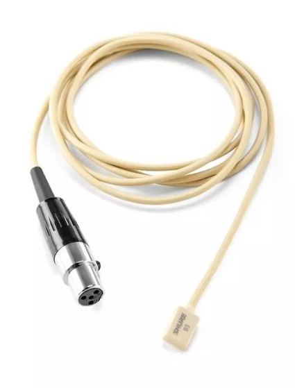 Shure WL93T Omnidirectional Electret Condenser Mini-Lavalier Microphone, Tan, 4ft