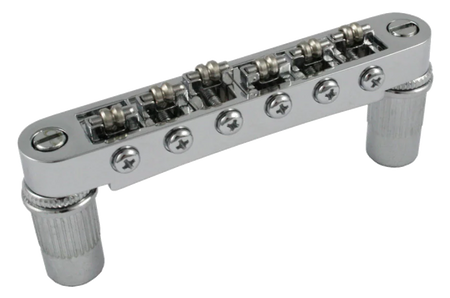 GB-0596-010 Chrome Roller Tunematic Electric Guitar Bridge with Large Holes