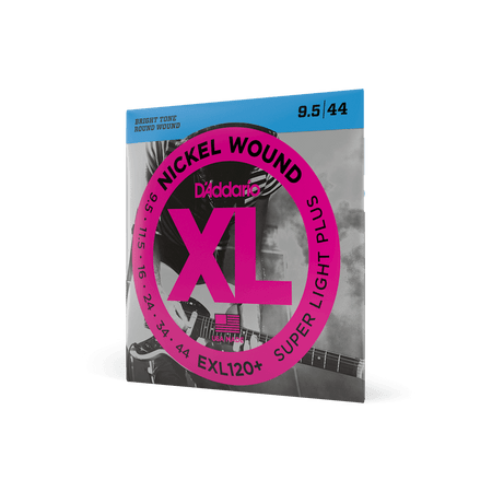 D'Addario EXL120+ Nickel Wound Electric Guitar Strings, Super Light Plus, 9.5-44
