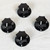 Rickenbacker 03573 Vintage Black Bass Knobs Set of 4 for 4001C Series, will fit any Rickenbacker bass