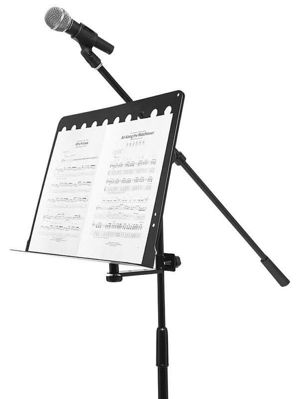 Stagg MUS-ARM 2 Large Perforated Music Stand Plate With Attachable Holder Arm