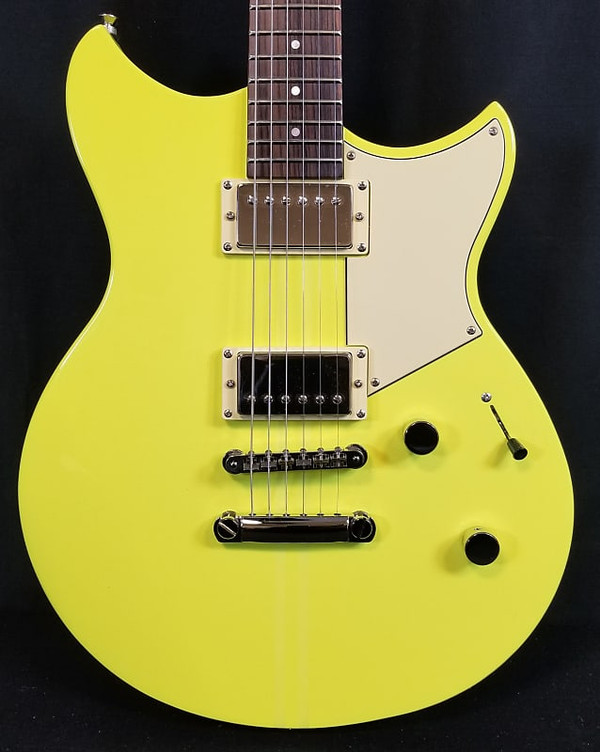 Yamaha Revstar Element, Chambered Maple and mahogany body, carbon-reinforced neck and body, 2 Alnico V Humbucking Pickups; Neon Yellow