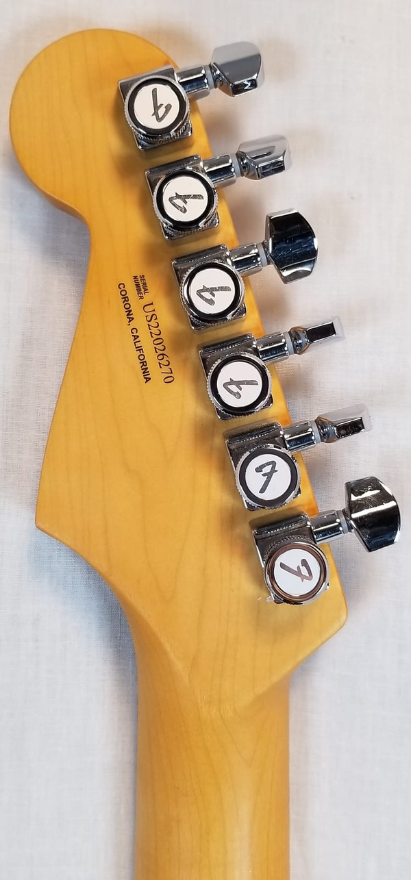 American Ultra Stratocaster Electric Guitar, Maple Fingerboard, Texas Tea W/Molded Hardshell Case.
