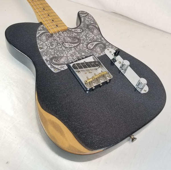 Fender Brad Paisley Esquire Electric Guitar, Maple Fingerboard, Black Sparkle, w/Gig Bag