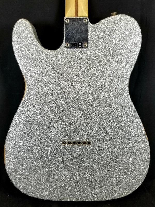 Fender Brad Paisley Road Worn Telecaster, Electric Guitar, Maple Fingerboard, Silver Sparkle