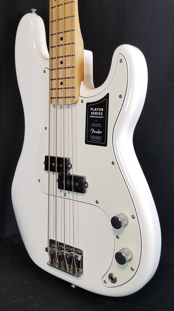 Fender Player Precision Electric Bass Guitar, Maple Fingerboard, Polar White