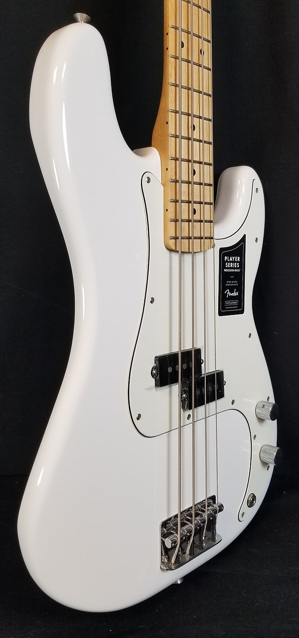 Fender Player Precision Electric Bass Guitar, Maple Fingerboard, Polar White