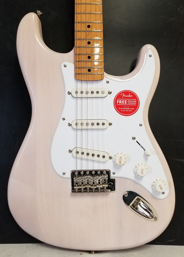 Squier Classic Vibe '50s Stratocaster Electric Guitar, Maple Fingerboard, White Blonde