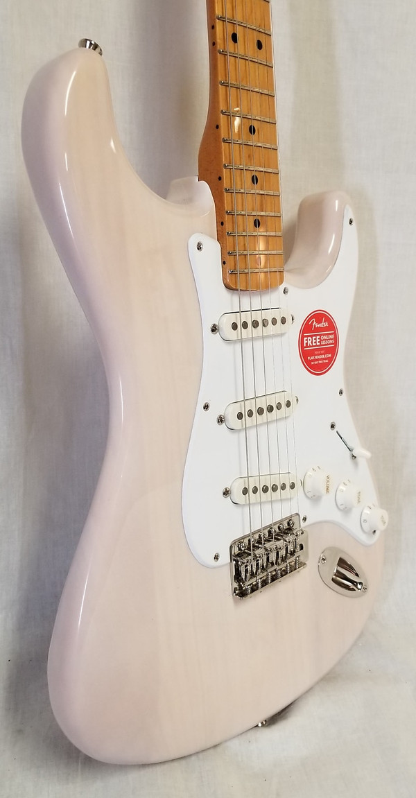 Squier Classic Vibe '50s Stratocaster Electric Guitar, Maple Fingerboard, White Blonde
