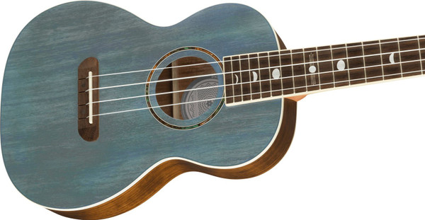 Fender Dhani Harrison Ukulele, Walnut Fingerboard, Turquoise w/Gig Bag
