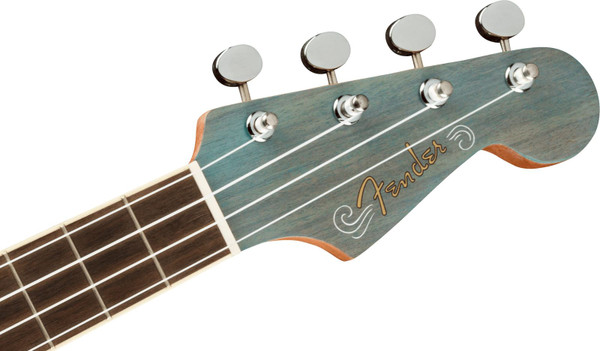 Fender Dhani Harrison Ukulele, Walnut Fingerboard, Turquoise w/Gig Bag