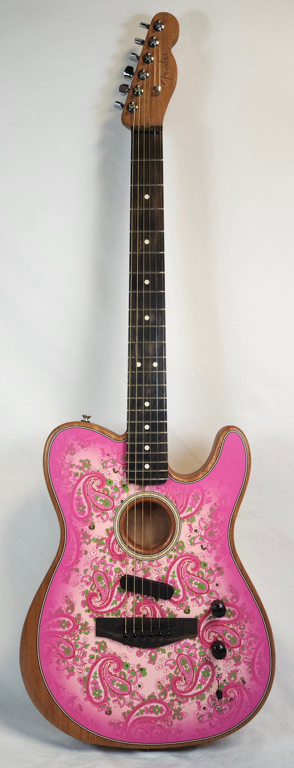 Fender Limited Edition American Acoustasonic Telecaster, Pink Paisley, w/Gig Bag
