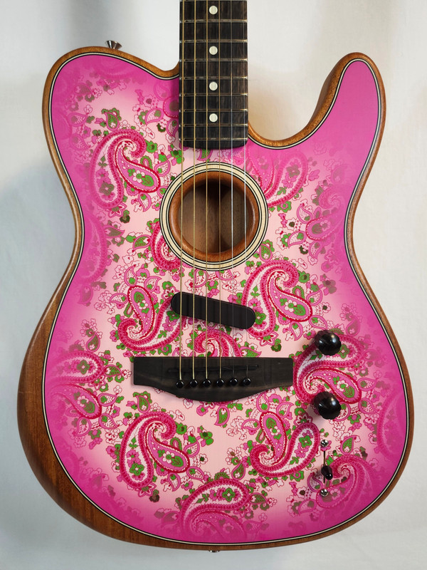 Fender Limited Edition American Acoustasonic Telecaster, Pink Paisley, w/Gig Bag