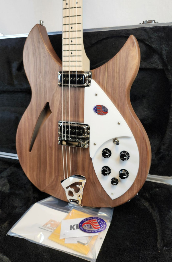 Rickenbacker 330 Electric Guitar, Thin-Line Semi-Acoustic, Walnut, 21 fret, 2 Pickups, Dot inlay, W/Case