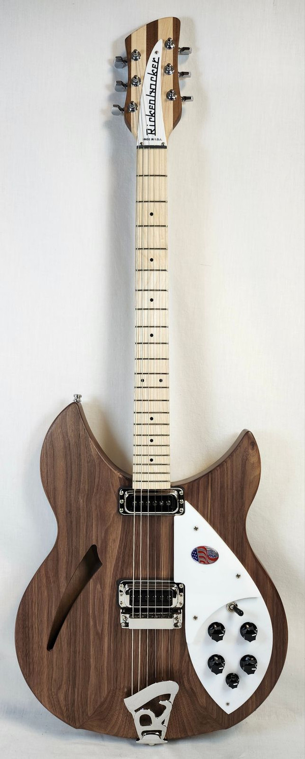 Rickenbacker 330 Electric Guitar, Thin-Line Semi-Acoustic, Walnut, 21 fret, 2 Pickups, Dot inlay, W/Case