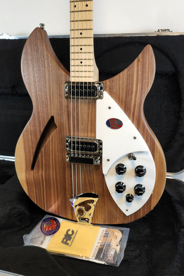 Rickenbacker 330 Electric Guitar, Thin-Line Semi-Acoustic, Walnut, 21 fret, 2 Pickups, Dot inlay, W/Case