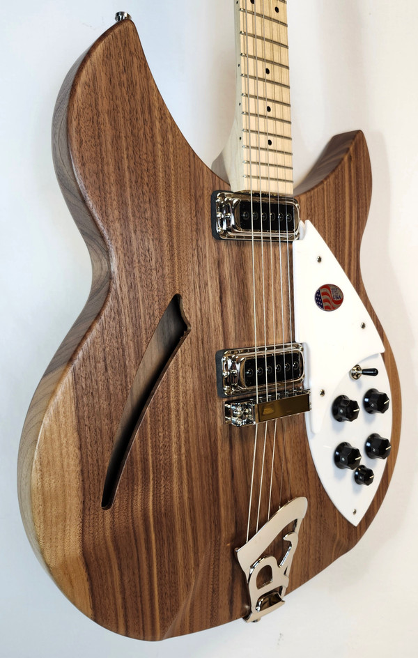 Rickenbacker 330 Electric Guitar, Thin-Line Semi-Acoustic, Walnut, 21 fret, 2 Pickups, Dot inlay, W/Case