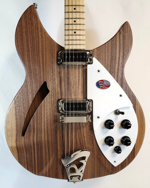 Rickenbacker 330 Electric Guitar, Thin-Line Semi-Acoustic, Walnut, 21 fret, 2 Pickups, Dot inlay, W/Case