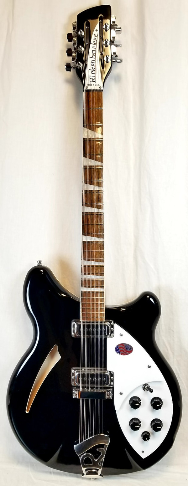 12 String Stereo Deluxe Electric Guitar Thinline, Semi-acoustic Hollow Body, W/Case (360/12 Jet Glo)