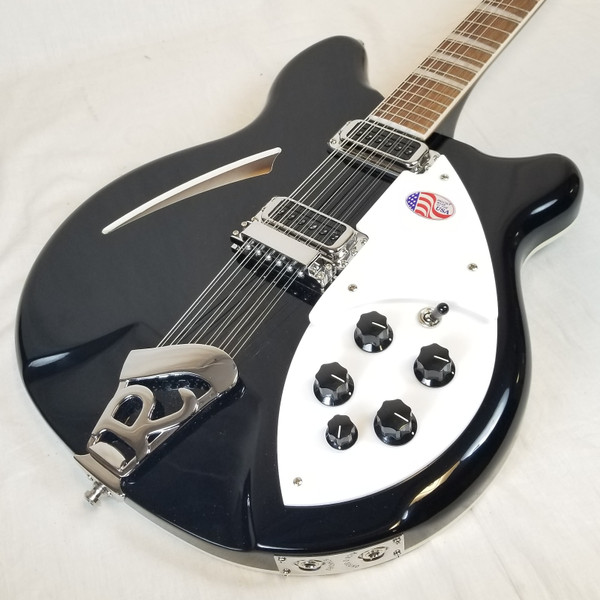 Rickenbacker 12 String Stereo Deluxe Electric Guitar Thinline, Semi-acoustic Hollow Body, W/Case (360/12 Jet Glo)