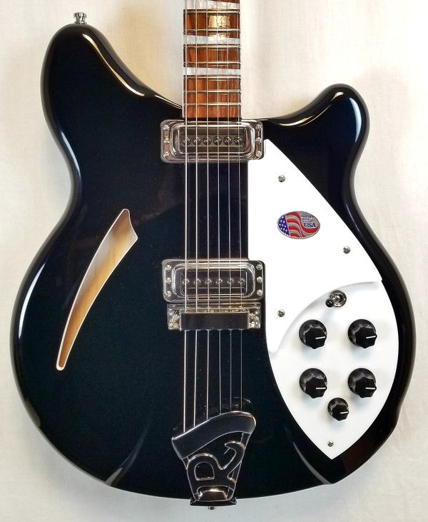 Rickenbacker 360 JetGlo Deluxe Thinline, Semi-acoustic Hollow Body Electric Guitar , inlaid neck, W/Case 360JG