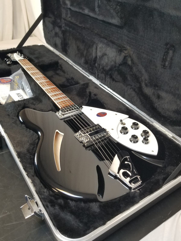 Rickenbacker 360 JetGlo Deluxe Thinline, Semi-acoustic Hollow Body Electric Guitar , inlaid neck, W/Case 360JG