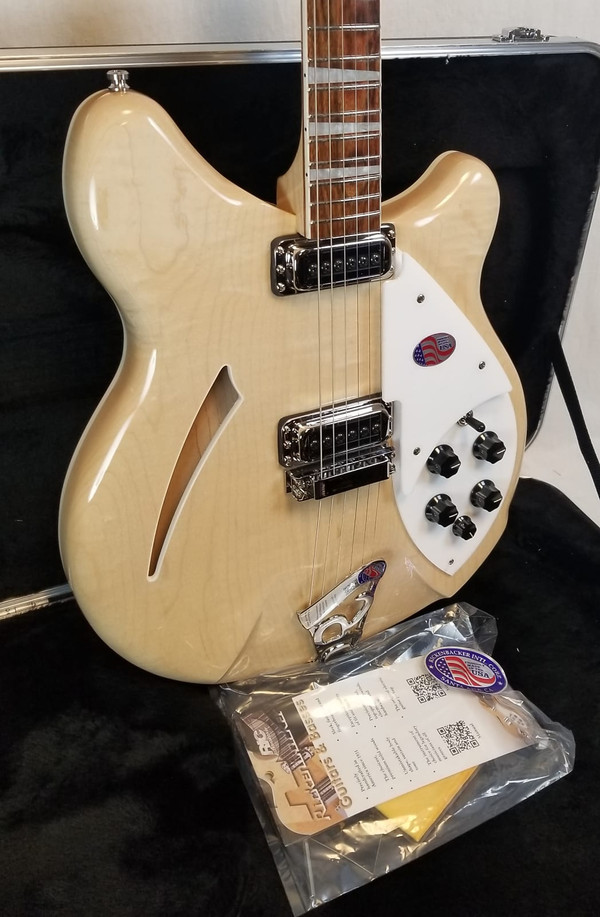 Rickenbacker 360 Maple Glo Semi-Hollow Guitar, 21 Fret, Gotoh Tuners, Rosewood FB, Stereo, HSC