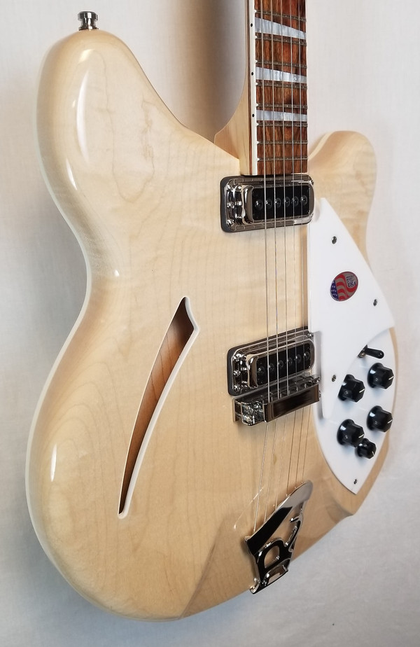 Rickenbacker 360 Maple Glo Semi-Hollow Guitar, 21 Fret, Gotoh Tuners, Rosewood FB, Stereo, HSC