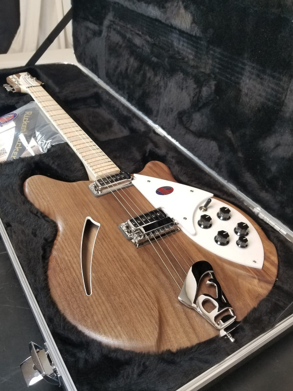 Rickenbacker Deluxe thinline, semi-acoustic Walnut body Electric Guitar, Maple fingerboard, inlaid neck, 360W