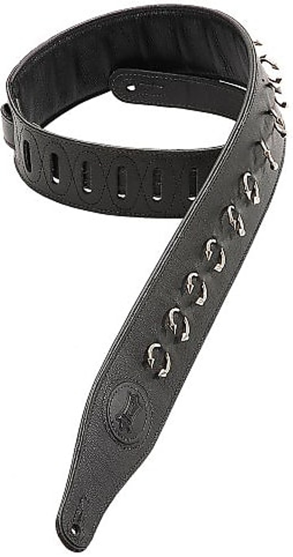 Levy's 2.5 Inch Leather Strap W/pierce Circular Barbel Spik