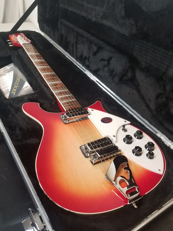 Rickenbacker 620 Fire Glo Deluxe Bound Body & Neck, Inlays, 21 Fret, 2 Pickups, Wired For Stereo