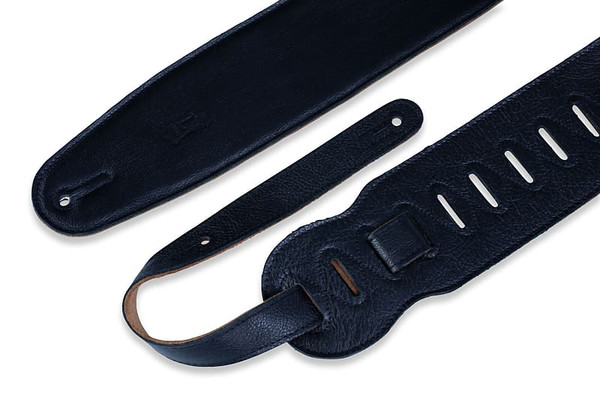 Levy's 3.5 inch Garment Leather Extra Long Guitar Strap with Foam Padding, Suede Backing, Black